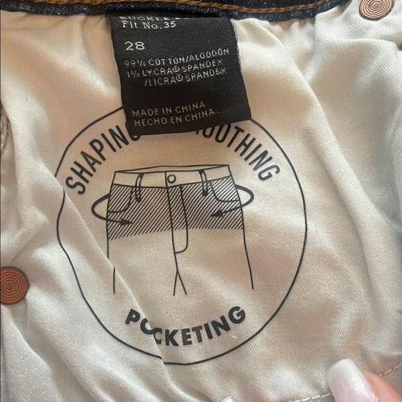 Buckle Dark Blue Jean Shorts - Picture 9 of 11